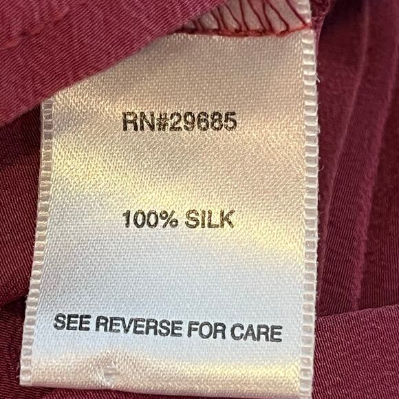 Pendleton Vintage Purple Silk Button Front Shirt with Tie Neck Plus Size 14 - Picture 4 of 6